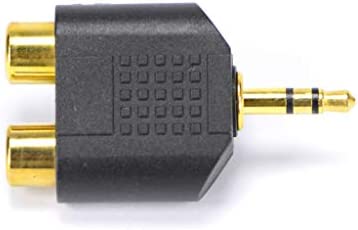 Nanotek 3.5mm Male Stereo Plug to 2-RCA Female Jack Adapter Converter- Black