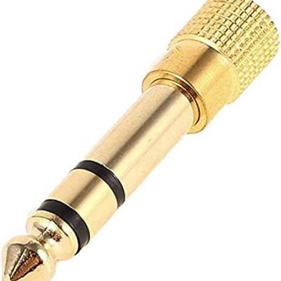 Gold 1/8 3.5mm Female to 6.5mm 1/4 Male Headphone Stereo Audio Jack Adapter Plug