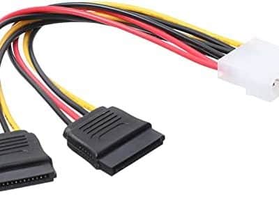 Keendex 1918 Male IDE Sata Cable, 4 Pin to 15 Pin - Multi Color