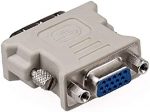 White DVI 24 1 pin Male to VGA 15 pin Female Converter Adapter