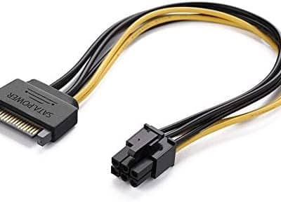 15pin SATA Power to 6pin PCI-e PCI Express Adapter Cable for Video Card