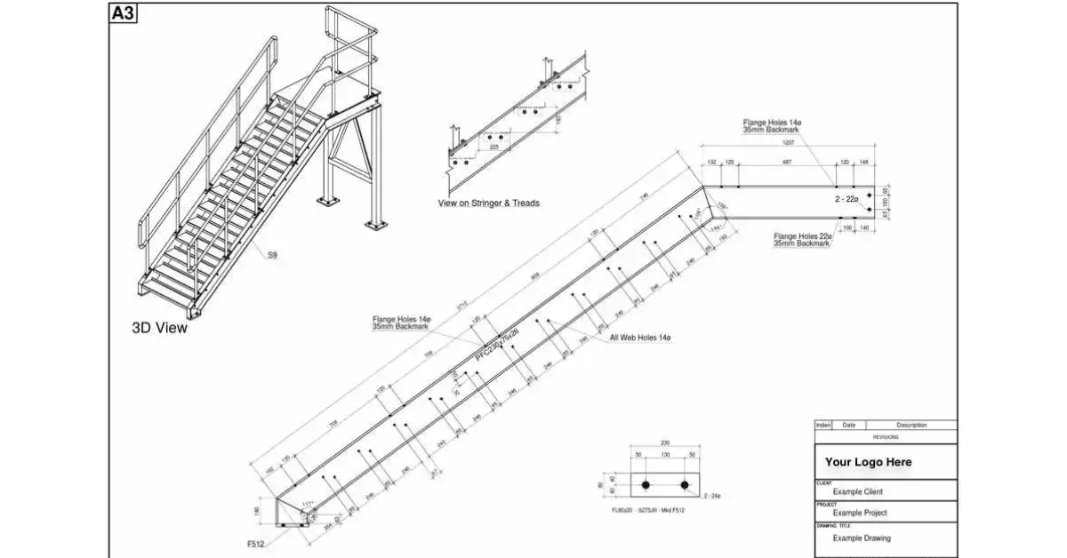 Steel Staircase Fabrication Drawings